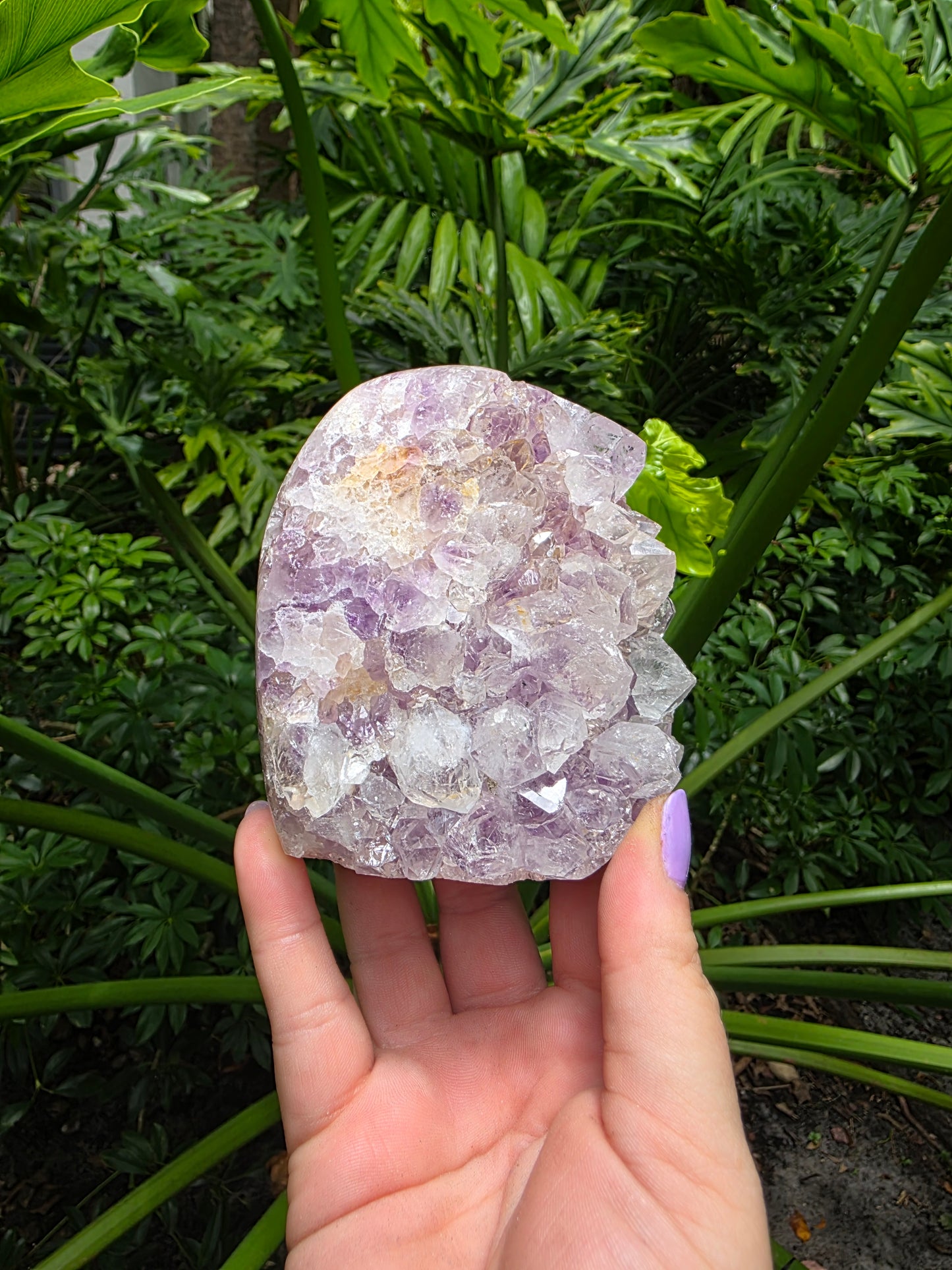 Pink Amethyst Free Form – “Verdant Bloom"