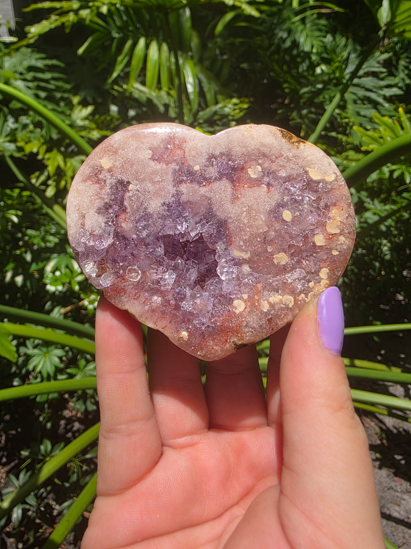 Pink Amethyst Heart – “Moonlight Bloom"