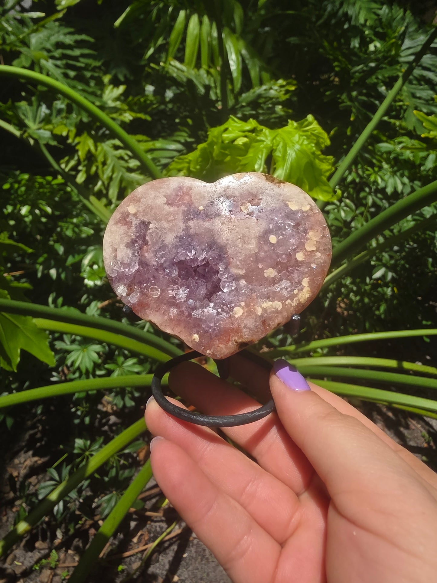 Pink Amethyst Heart – “Moonlight Bloom"