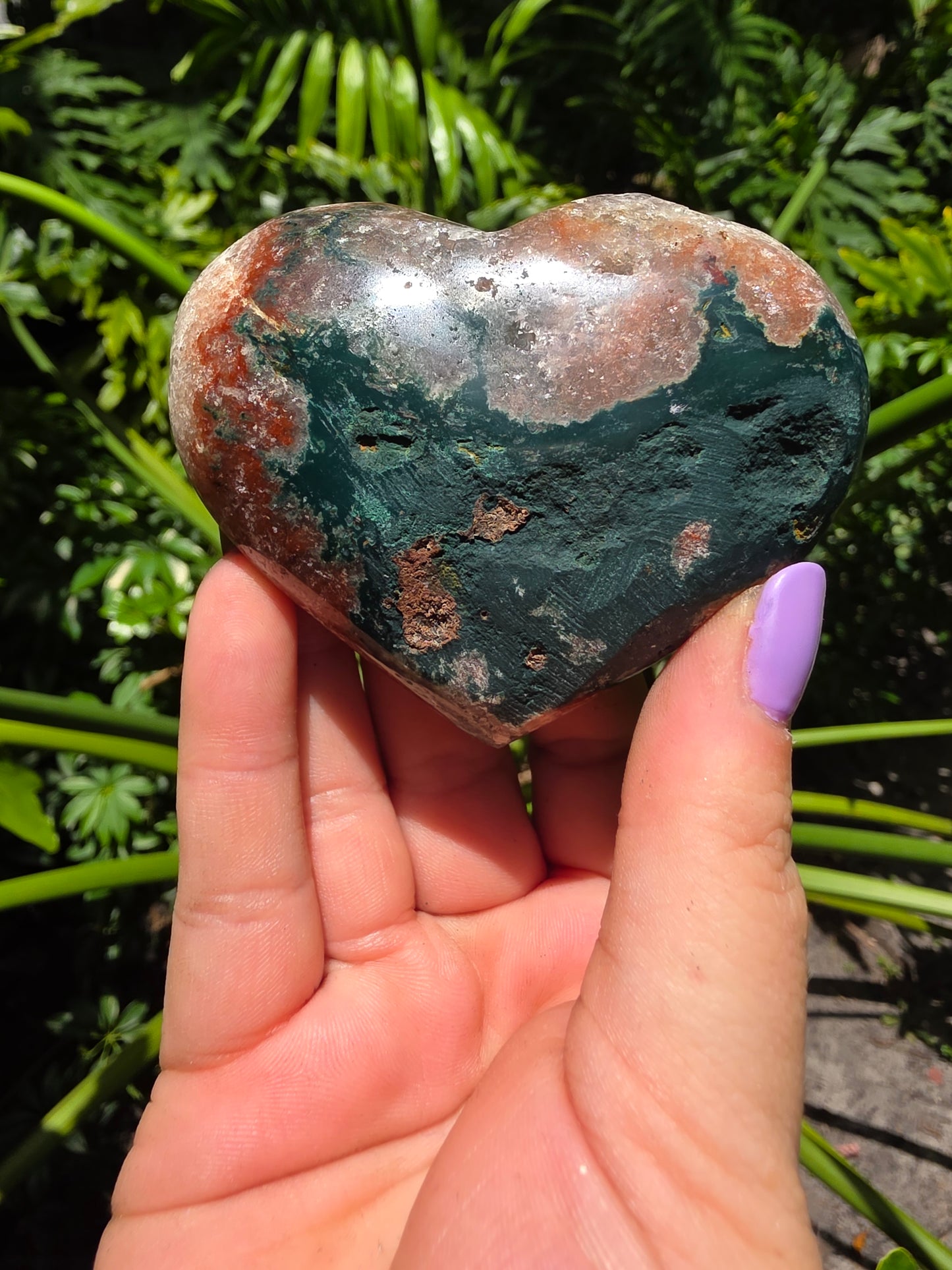 Pink Amethyst Heart – “Forest Flame"
