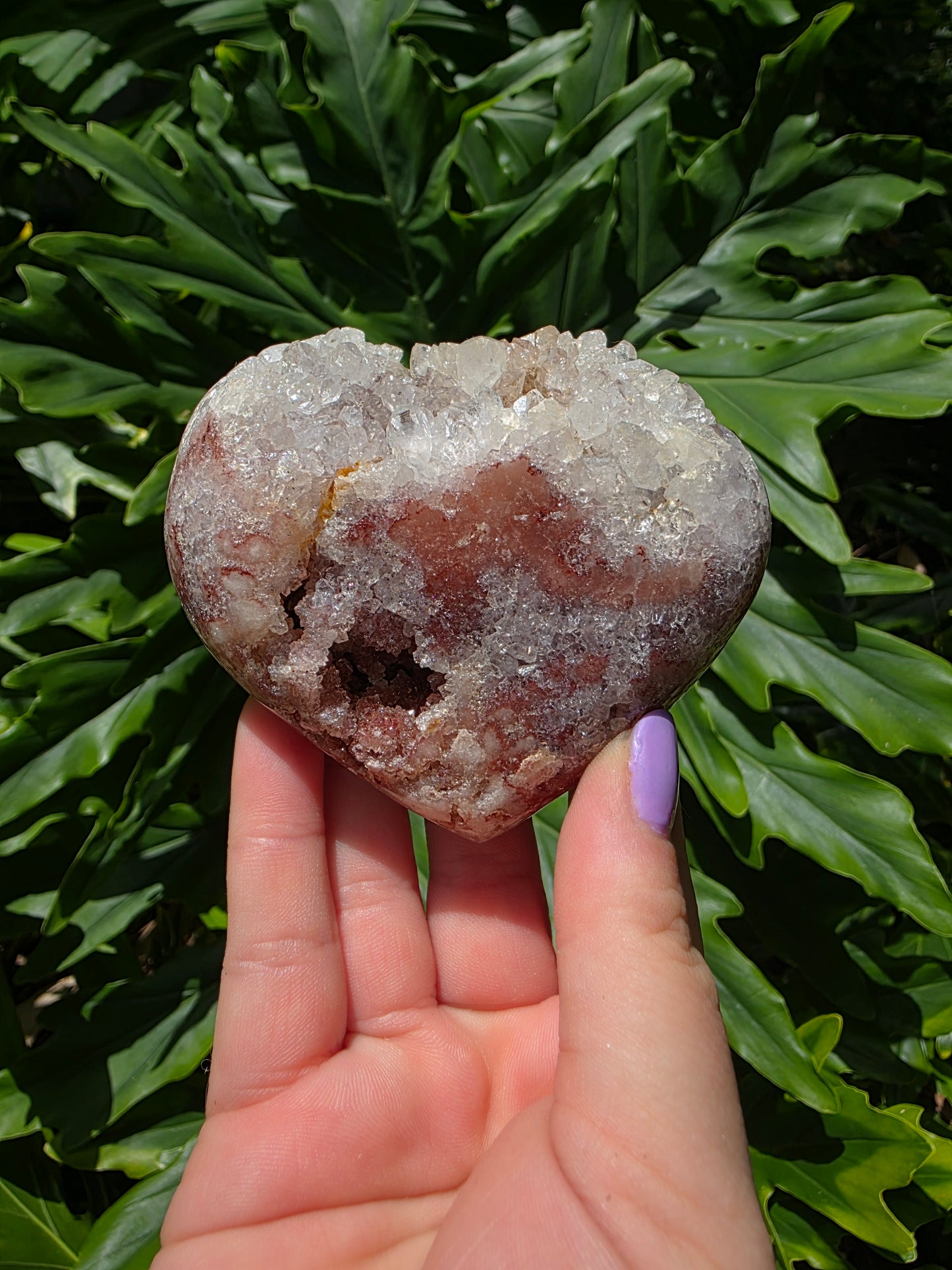 Pink Amethyst Heart – “Crimson Root”