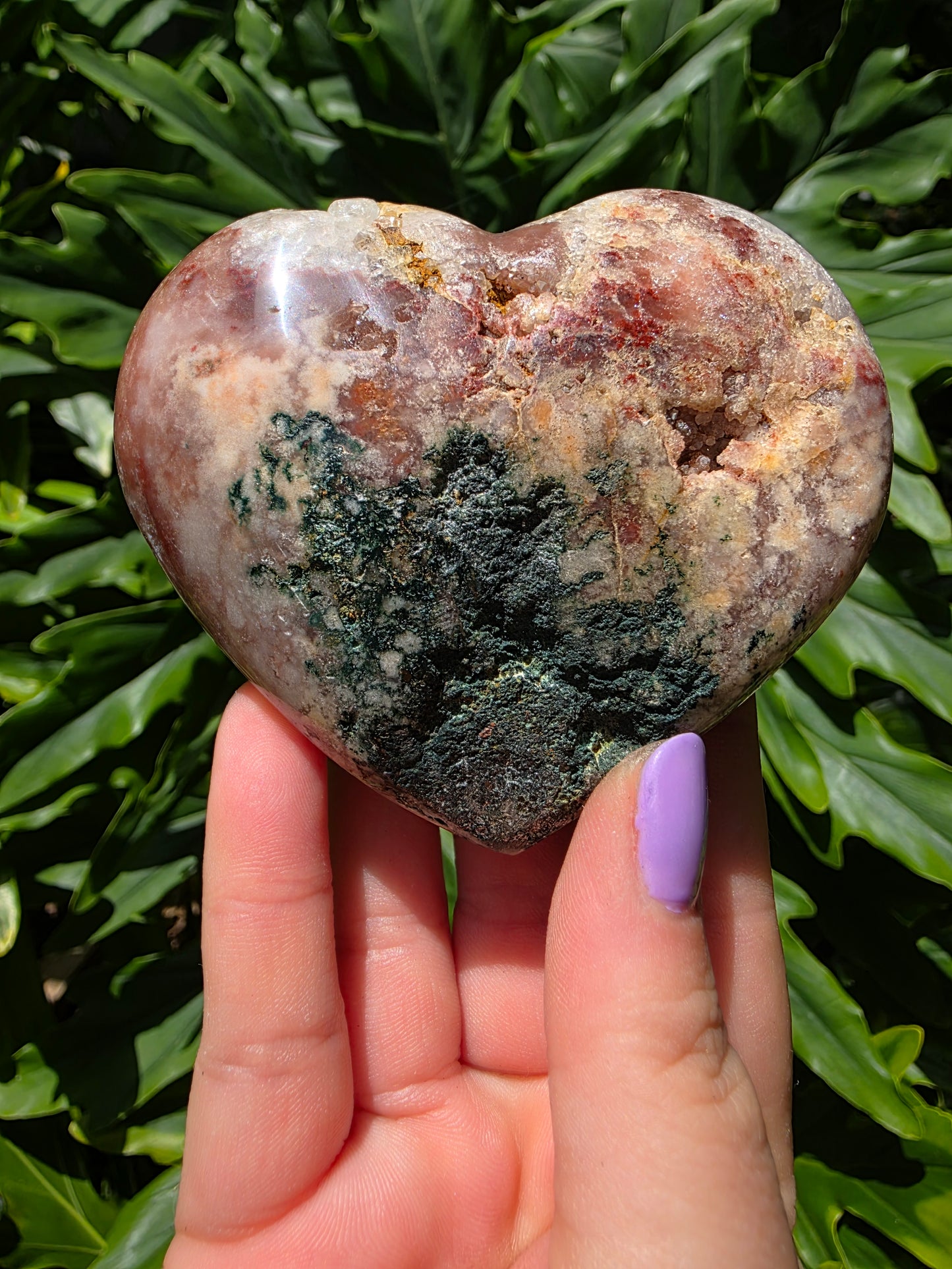 Pink Amethyst Heart – “Crimson Root”