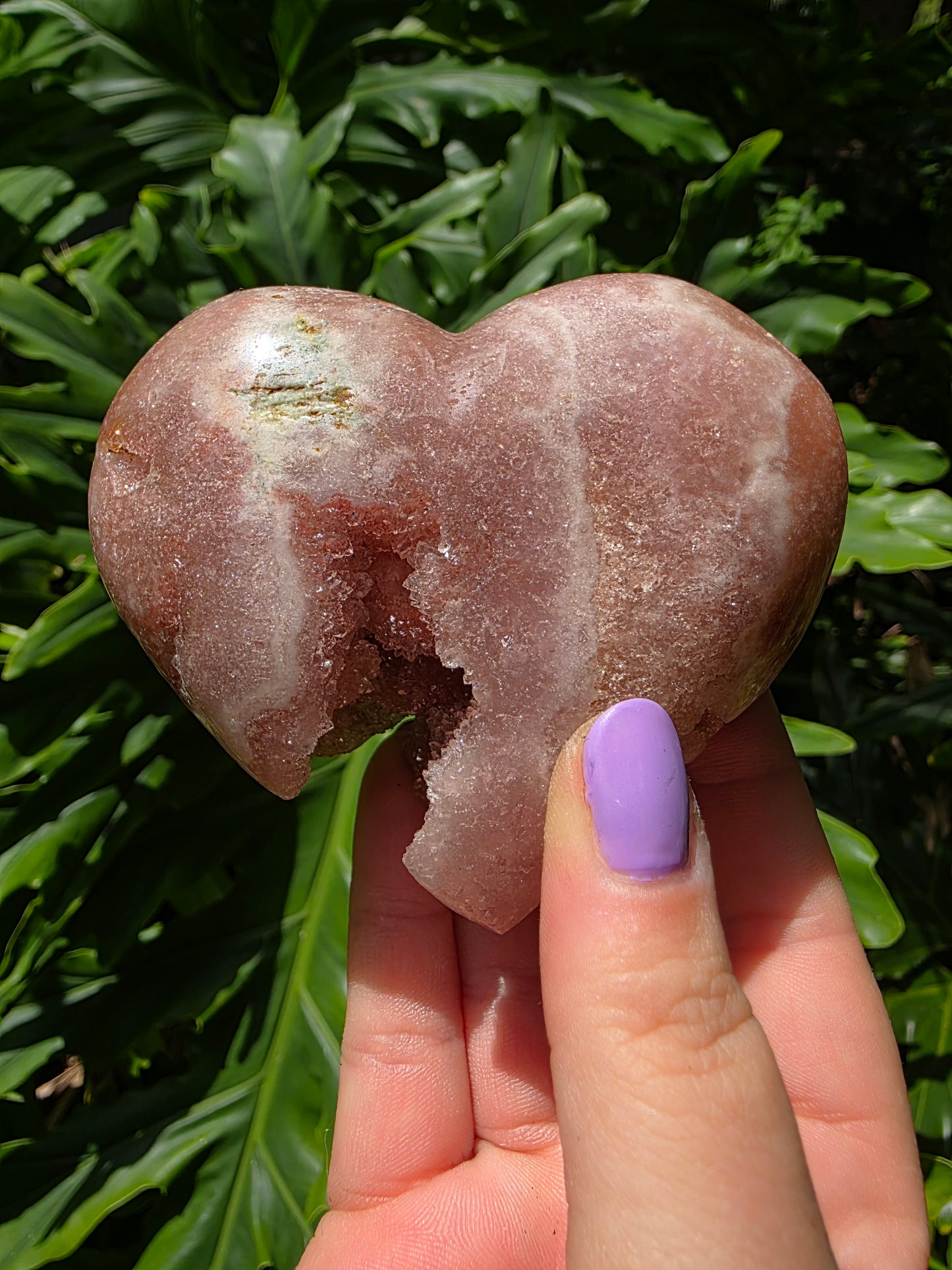 Pink Amethyst Heart – “Open Heart Bloom”