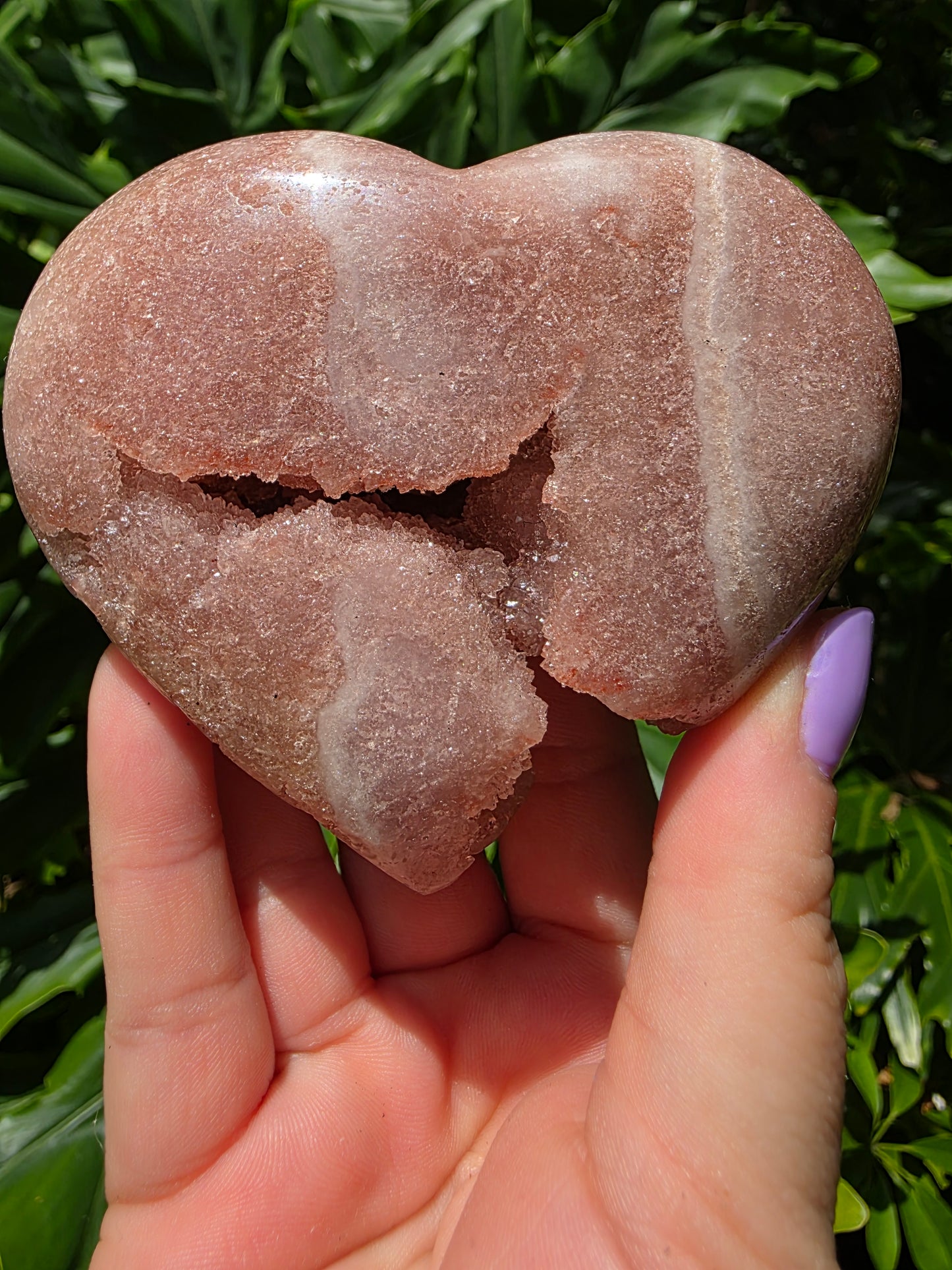 Pink Amethyst Heart – “Open Heart Bloom”