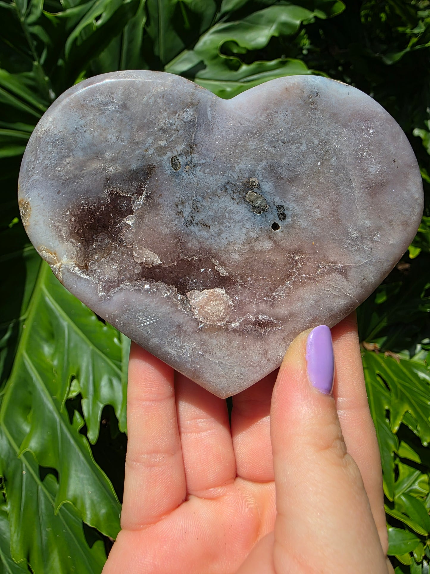 Pink Amethyst Heart – “Lunar Duality”