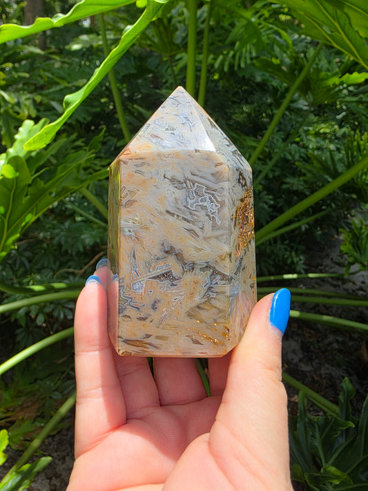 Sagenite Agate Tower • Brazil