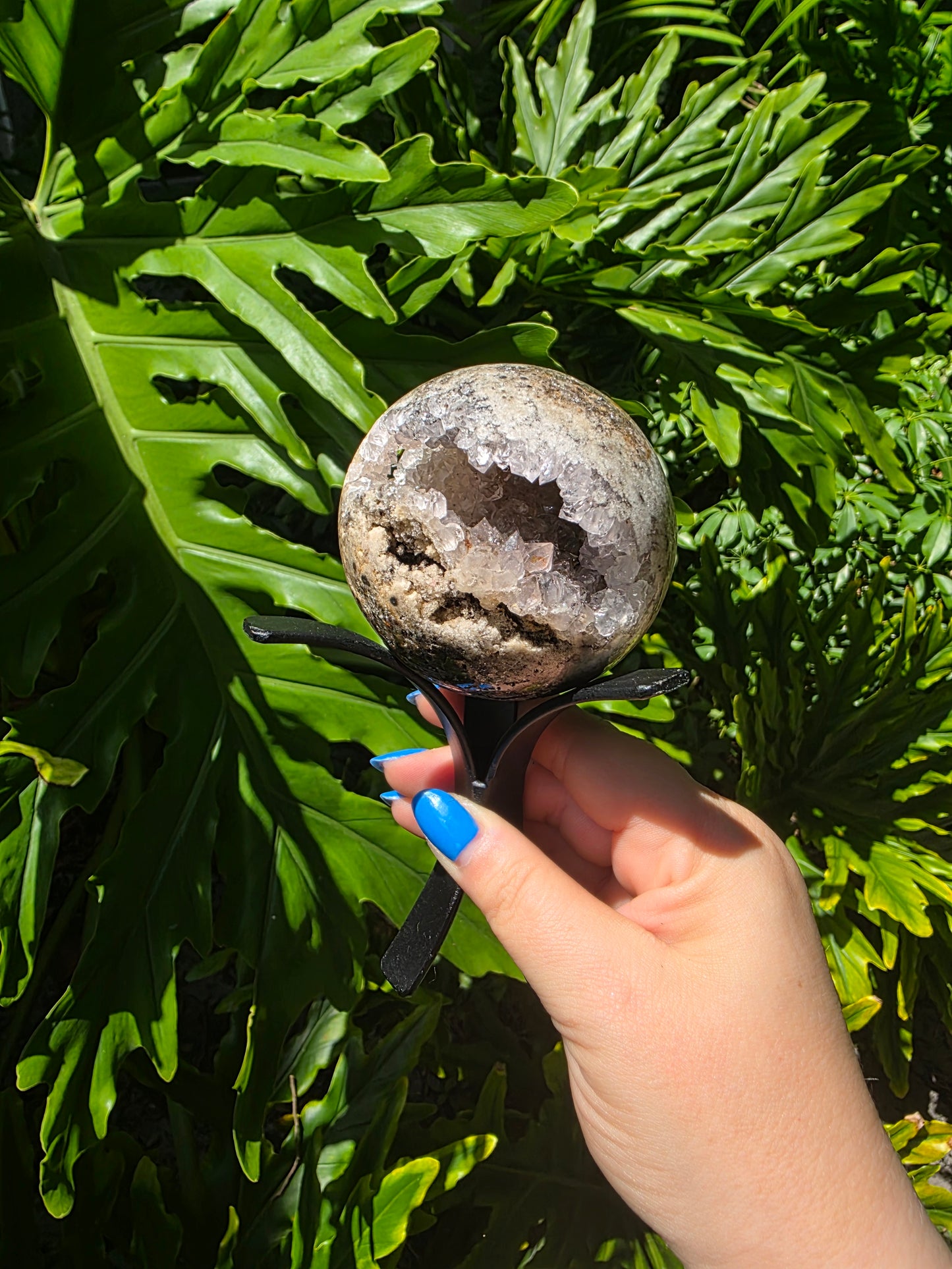 Celestial Cavern - Druzy Agate & Quartz Sphere