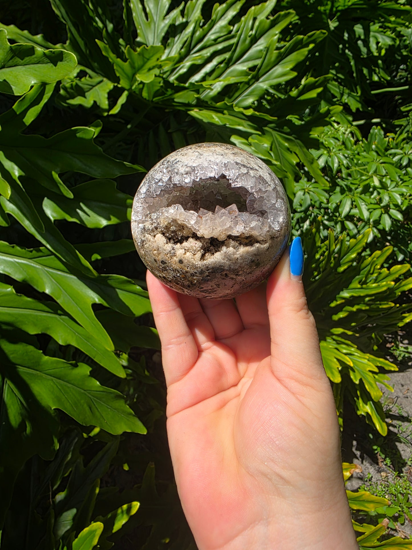 Celestial Cavern - Druzy Agate & Quartz Sphere