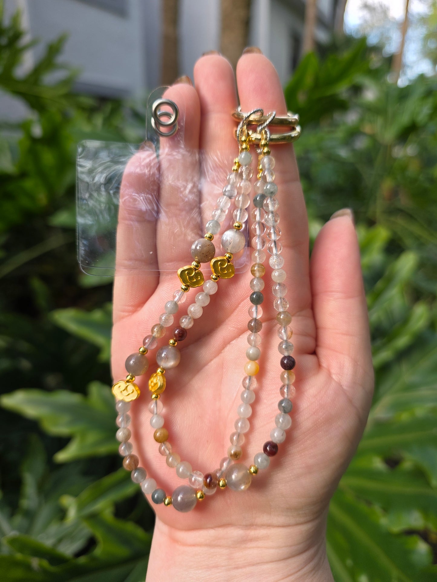 Rabbit Hair Quartz Phone Chain