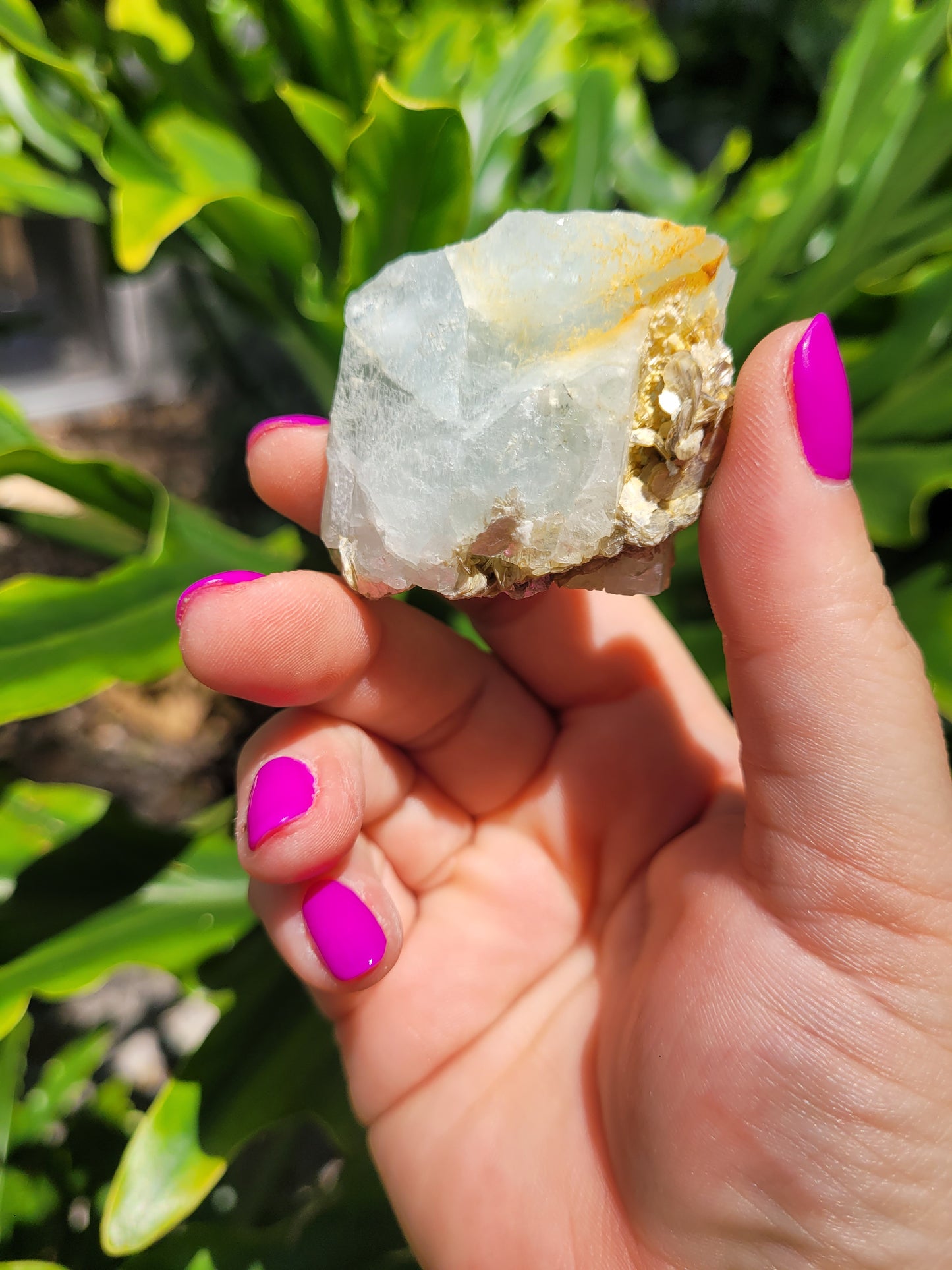 Raw Aquamarine with Natural Gold Inclusions