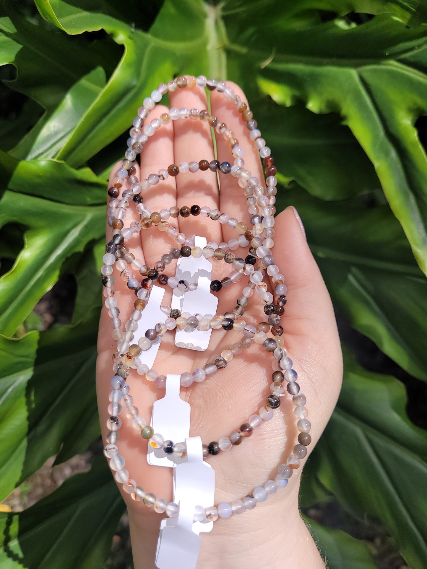 Dendritic Agate Beaded Bracelet (4mm)