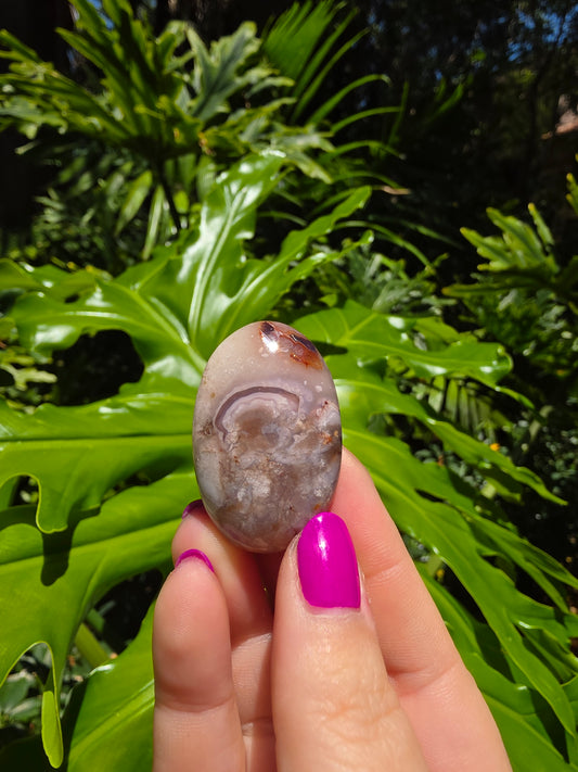 Flower Agate Palm Stone • Option G • China