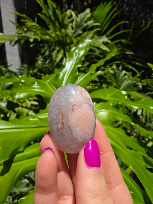 Flower Agate Palm Stone • Option H • China