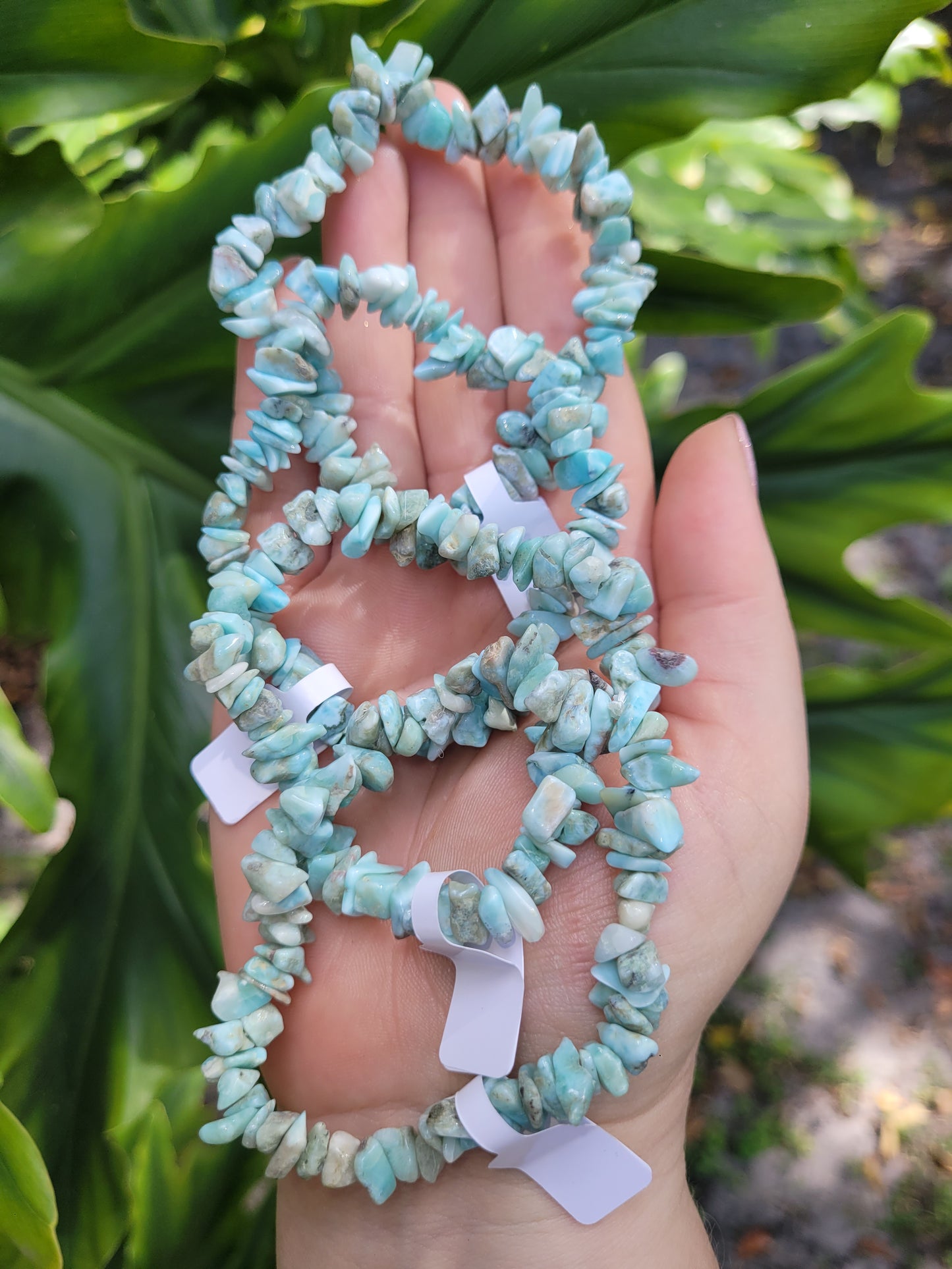 Larimar Chip Bracelet - Natural, Irregular Shapes