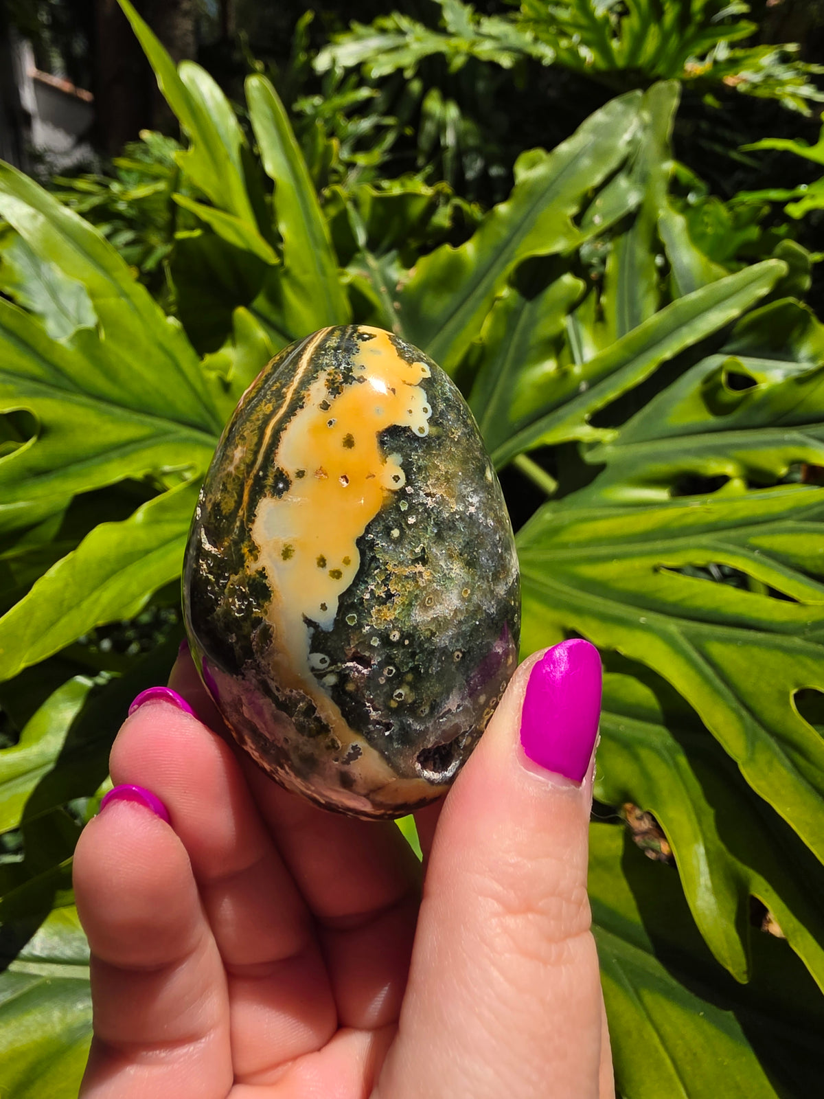 Ocean Jasper Palm Stone • Option DD