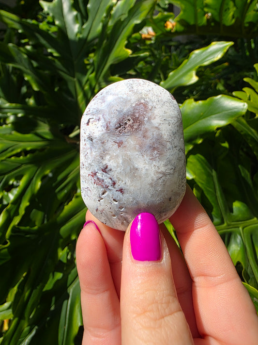 Red Crazy Lace Agate Palm Stone • Option KK