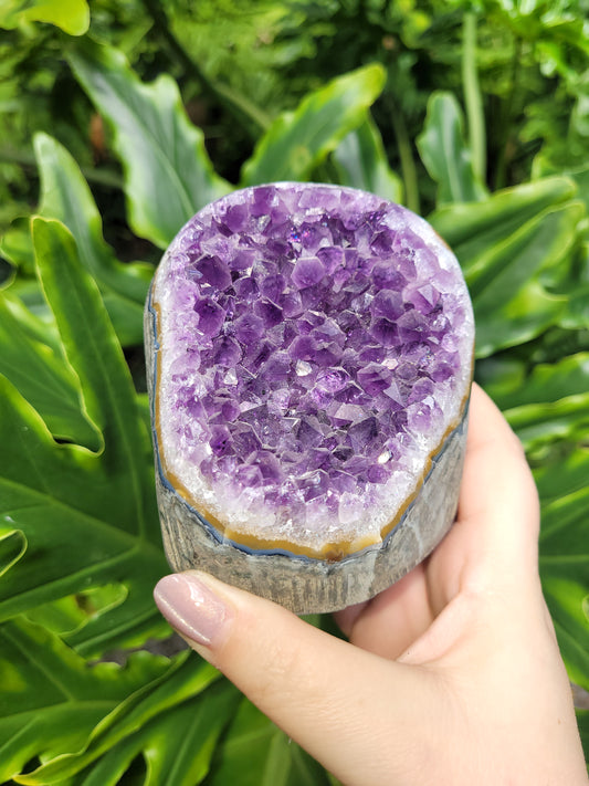 Amethyst Cut Base in Basalt Wall