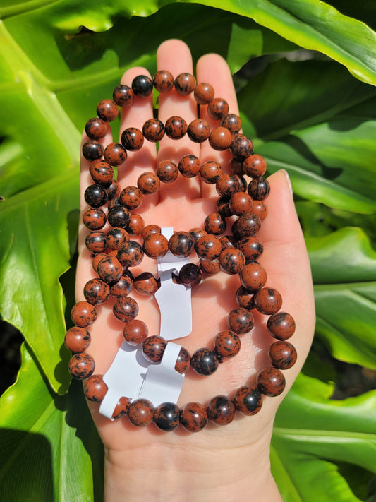 Mahogany Obsidian Beaded Bracelet (8mm)