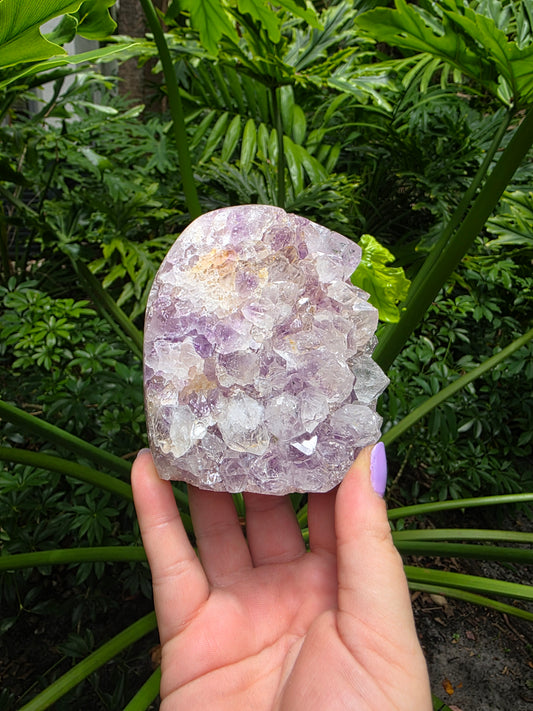 Pink Amethyst Free Form – “Verdant Bloom"