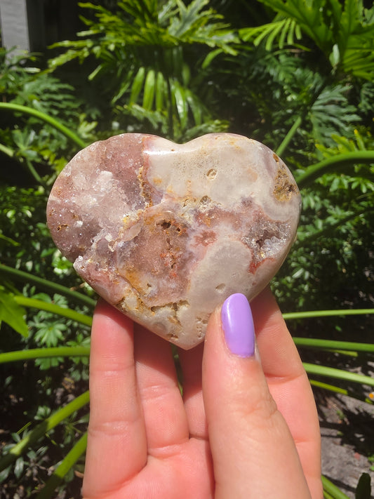 Pink Amethyst Heart – “Serenity Bloom"