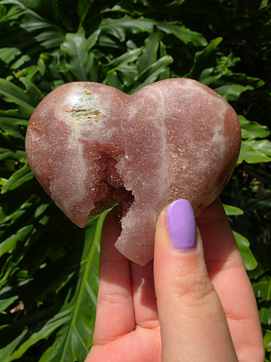 Pink Amethyst Heart – “Open Heart Bloom”