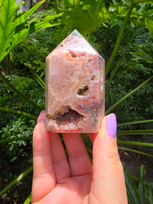 Pink Amethyst Tower - "Earthy Elegance with Druzy Magic"