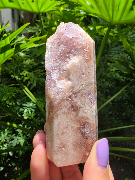 Pink Amethyst Tower - "Crystalline Bloom"