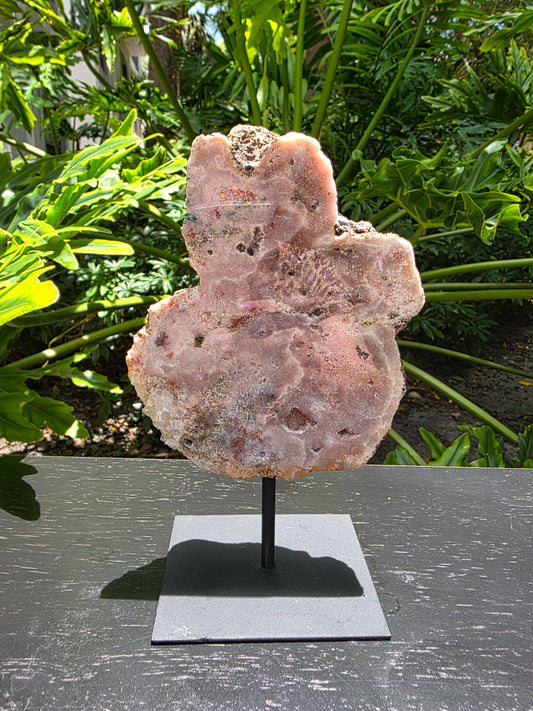 Pink Amethyst Slab on Stand - "Spirit of the Earth"