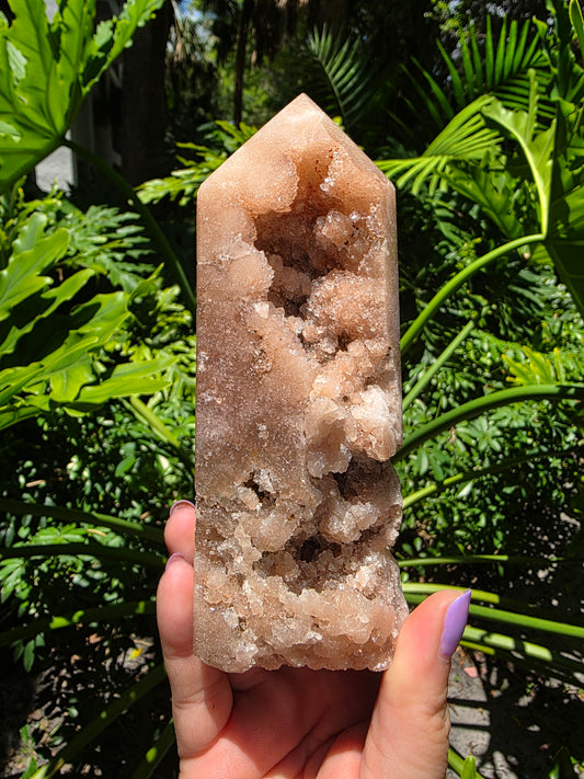 Pink Amethyst Tower - "Verdant Ember"