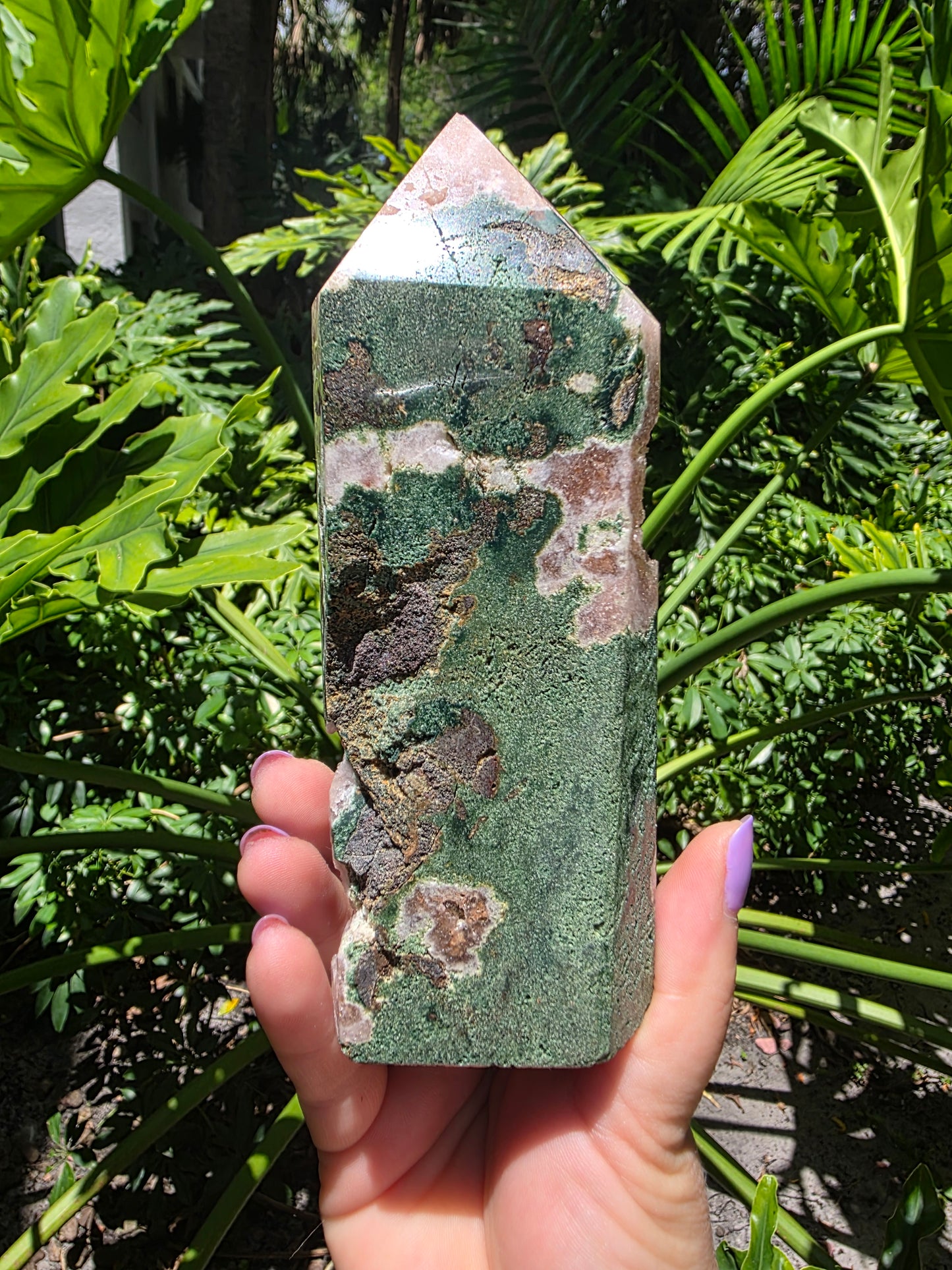 Pink Amethyst Tower - "Verdant Ember"