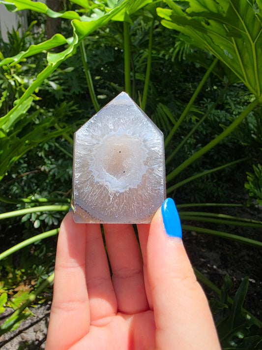 Celestial Bloom – Mini Druzy Agate Tower