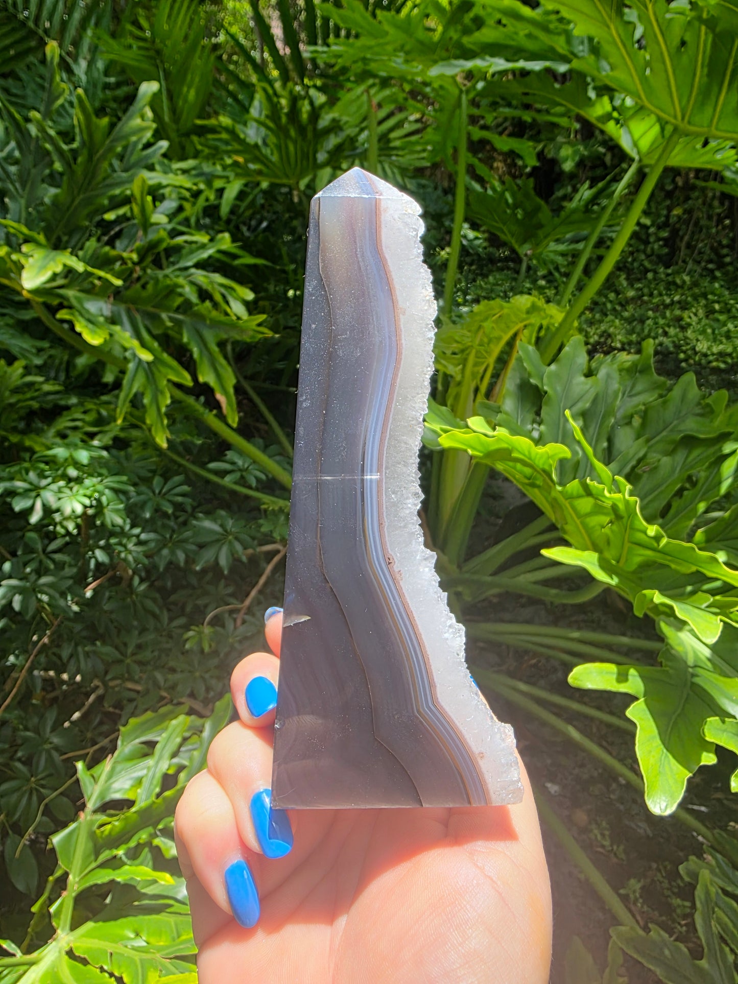 Riftline – High-Banded Druzy Agate Obelisk