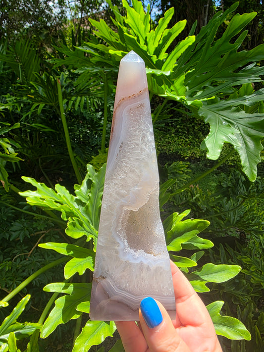 Temple Root – Druzy Agate Obelisk