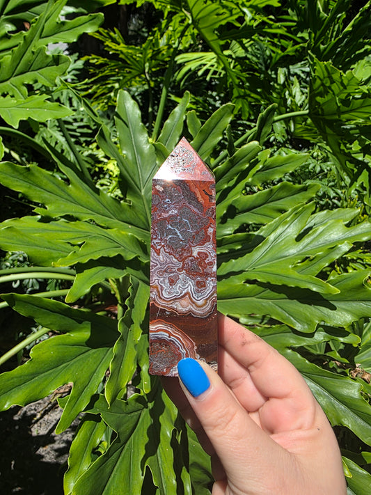 Scarlet Storm – Red Crazy Lace Agate Tower