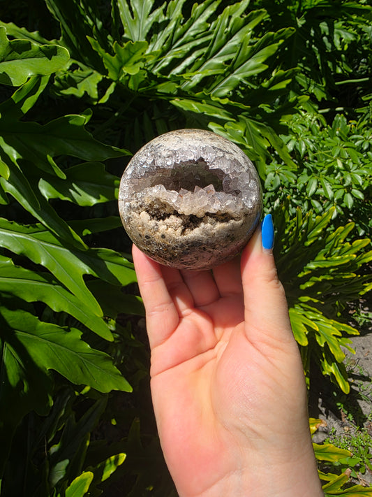 Celestial Cavern - Druzy Agate & Quartz Sphere