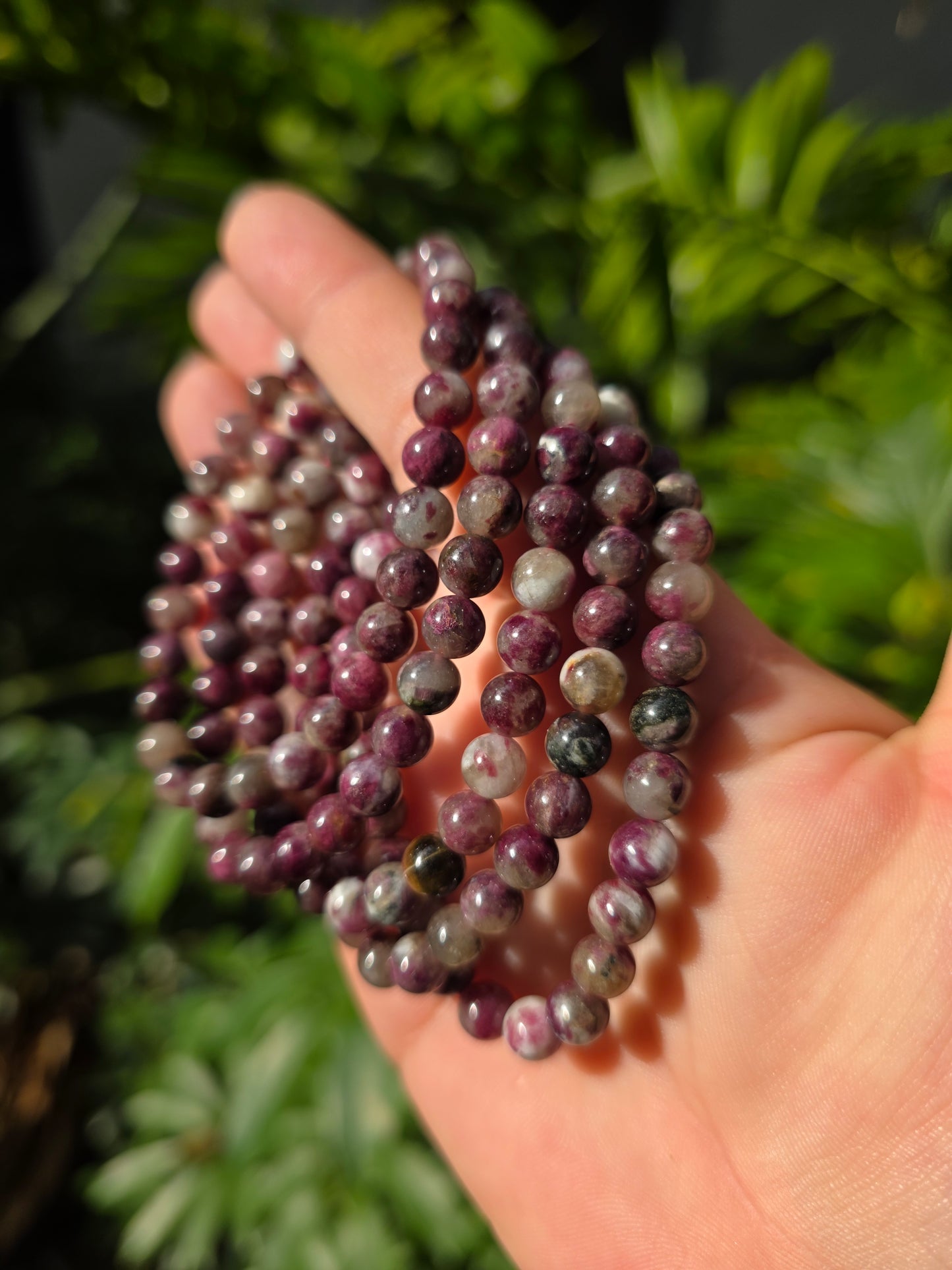 Plum Tourmaline Beaded Bracelet [6mm]