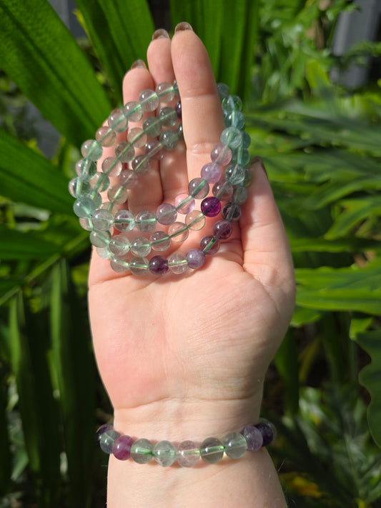 Rainbow Fluorite Beaded Bracelet [8mm]
