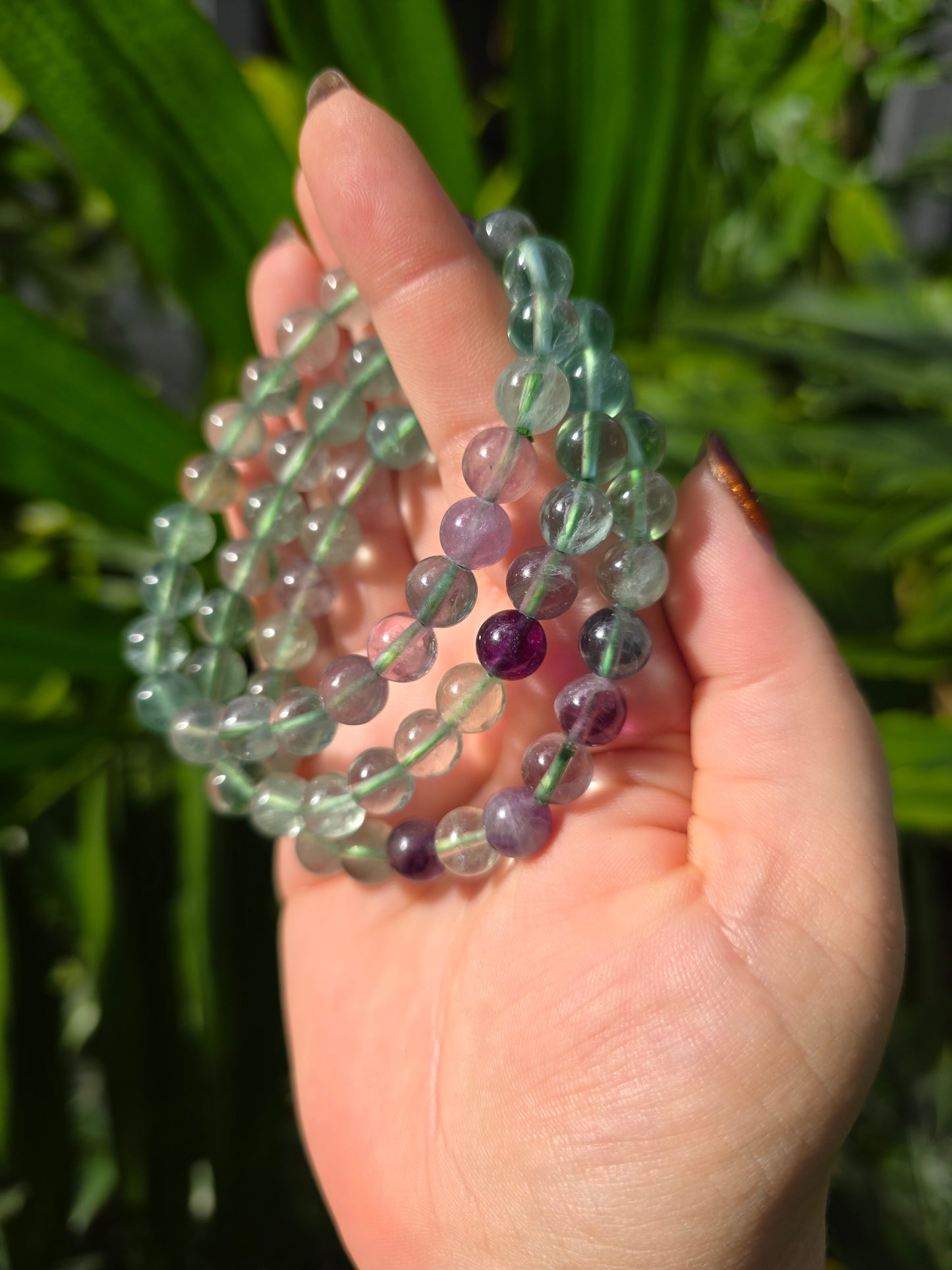 Rainbow Fluorite Beaded Bracelet [8mm]