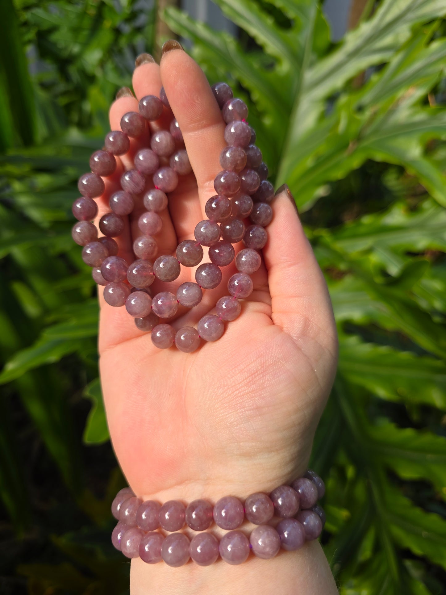 Lavender Rose Quartz Beaded Bracelet [9mm]