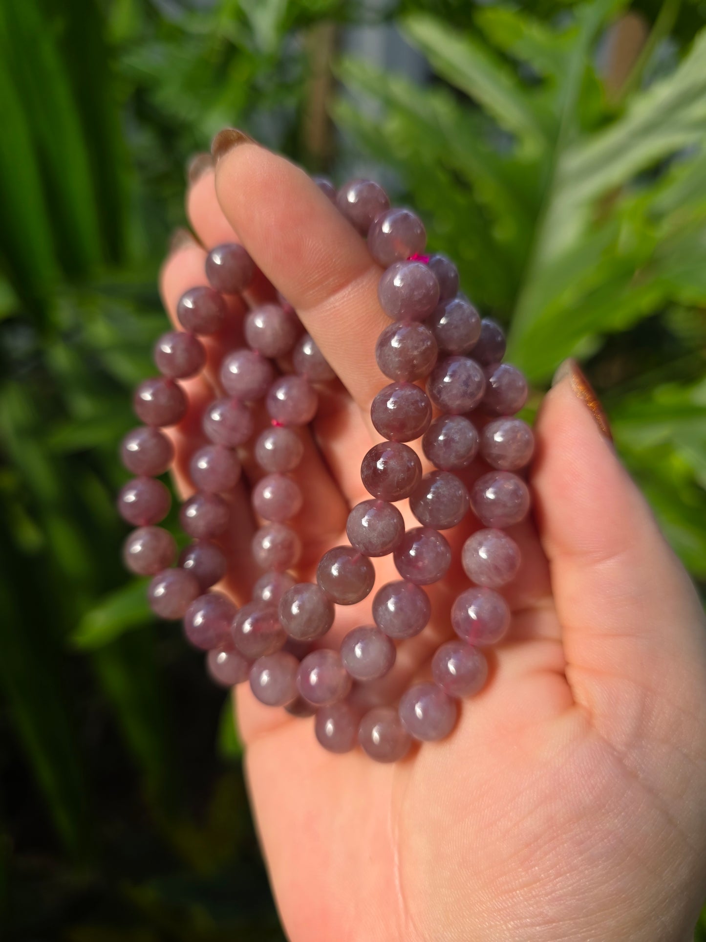 Lavender Rose Quartz Beaded Bracelet [9mm]