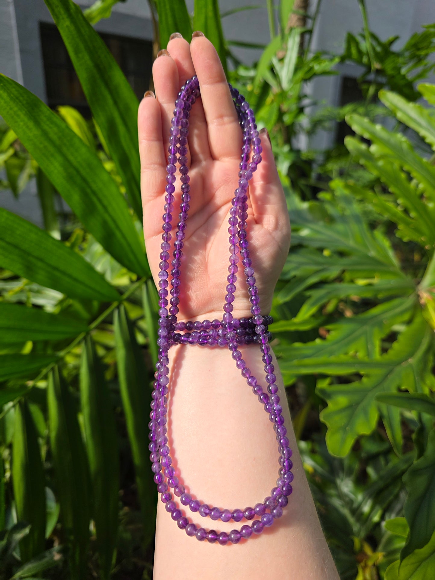 Amethyst 3-Circle Beaded Bracelet [6mm]