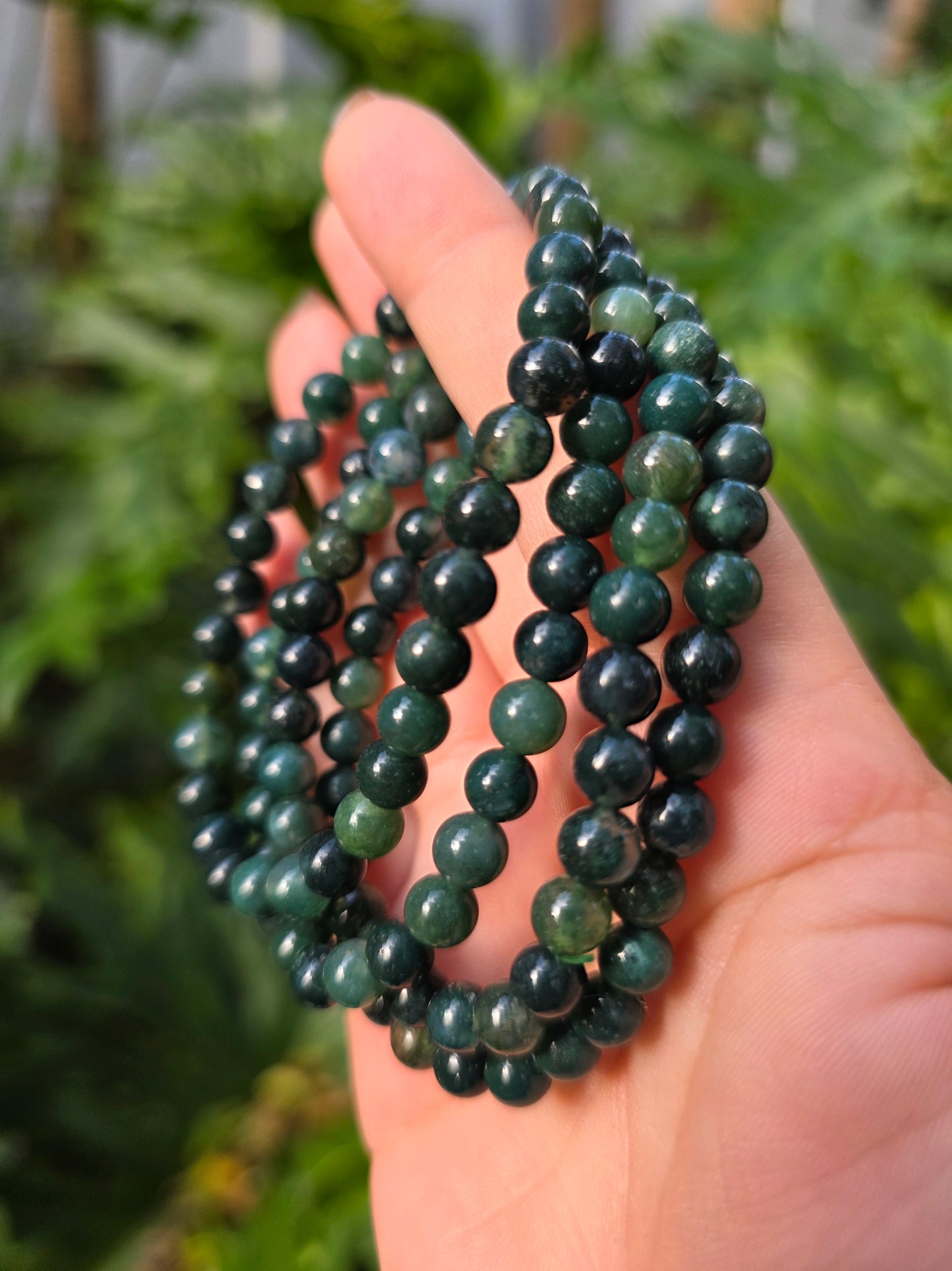 Rooted in Renewal – Moss Agate Bracelet [6mm]