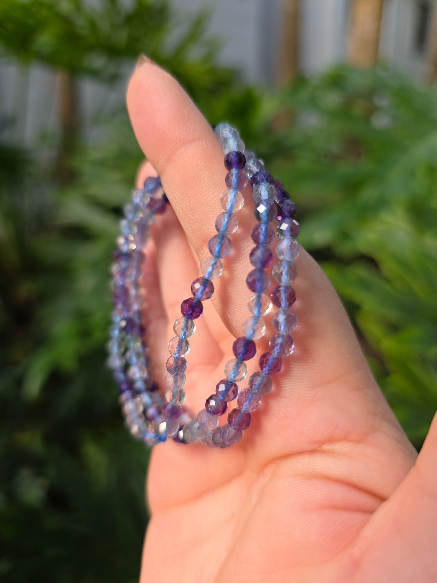 Rainbow Fluorite Faceted Beaded Bracelet [4mm]