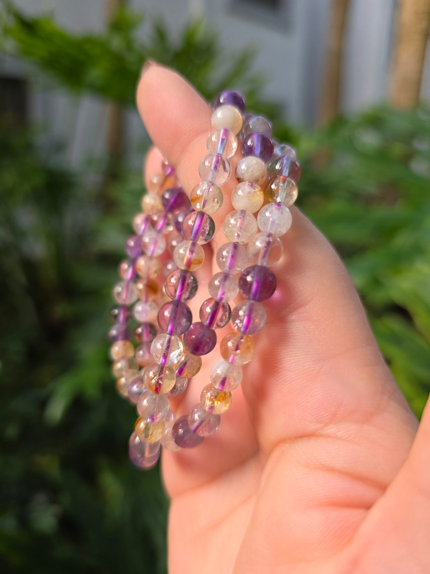 Golden Triangle Harmony 3-Circle Beaded Bracelet [8mm]