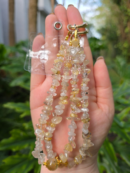Golden Rutile Phone Chain