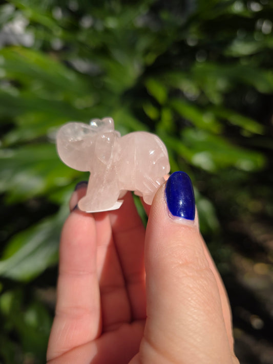 Rose Quartz Mini Elephant | A