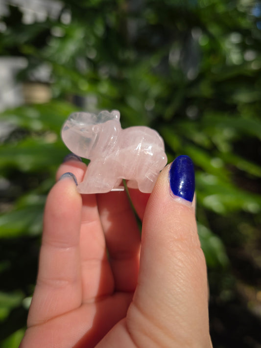 Rose Quartz Mini Elephant | B