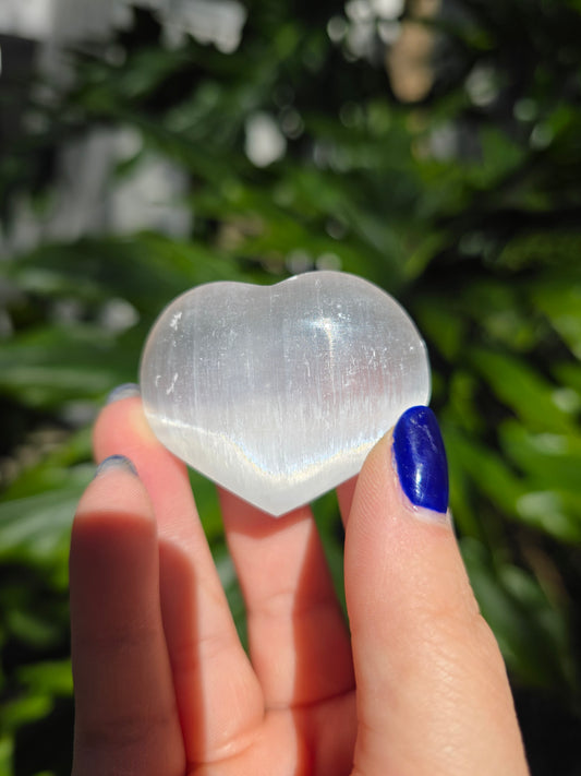 Selenite (Satin Spar) Heart | A