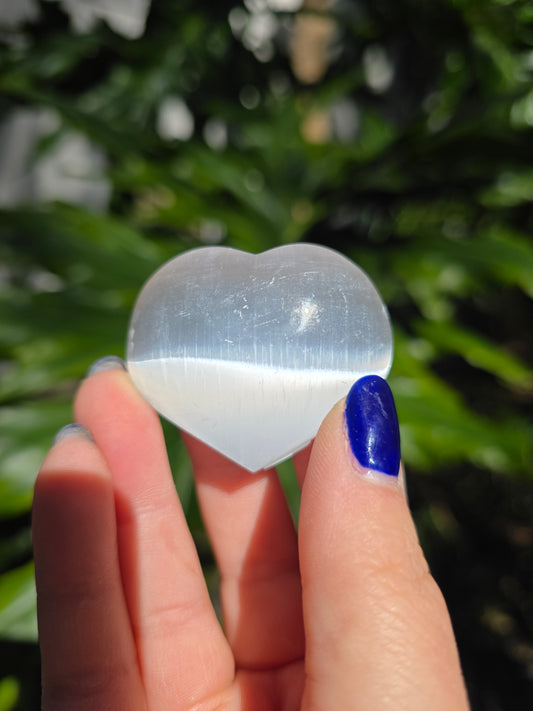 Selenite (Satin Spar) Heart | B