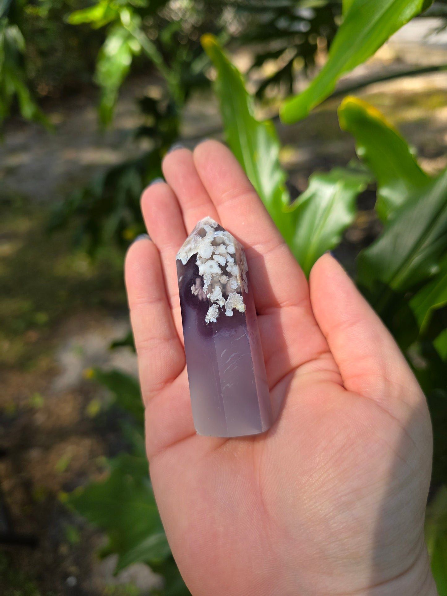 Black Flower Agate Tower • Option A
